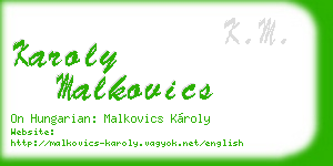 karoly malkovics business card
