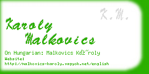 karoly malkovics business card